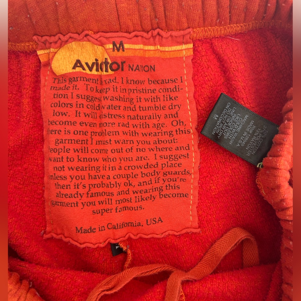 Aviator Nation Orange Malibu Sweatpants - M - Picture 2 of 6